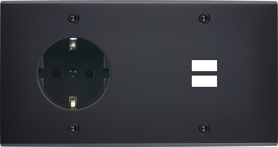 MODELEC - Façade Confidence Laiton Noir Mat Double Horizontale PCK U1 à Vis