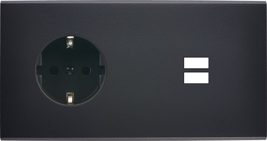 MODELEC - Façade Confidence Laiton Noir Mat Double Horizontale PCK U1