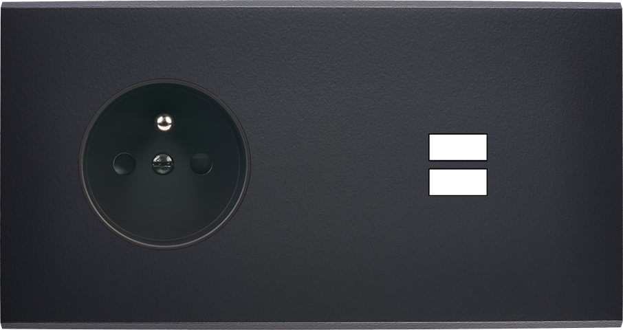 MODELEC - Façade Confidence Laiton Noir Mat Double Horizontale PC U1