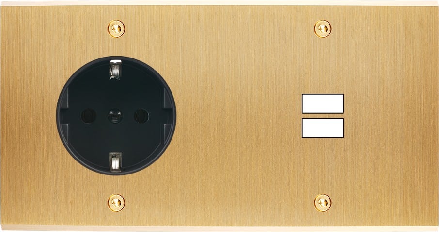 MODELEC - Façade Confidence Laiton Brosse Double Horizontale PCK U1 à Vis