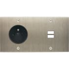 MODELEC - Façade Confidence Laiton Acier Brosse Double Horizontale PC U1 à Vis