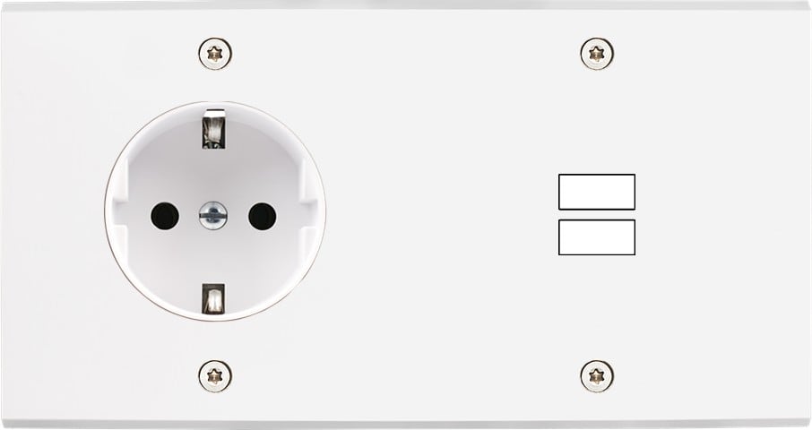 MODELEC - Façade Confidence Laiton Blanc Mat Double Horizontale PCK U1 à Vis