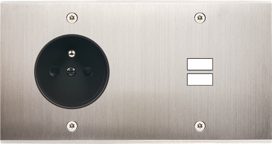 MODELEC - Façade Confidence Laiton Nickel Satine Double Horizontale PC U1 à Vis