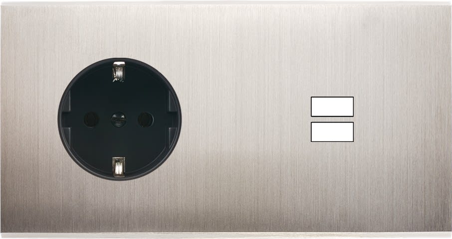 MODELEC - Façade Confidence Laiton Nickel Satine Double Horizontale PCK U1