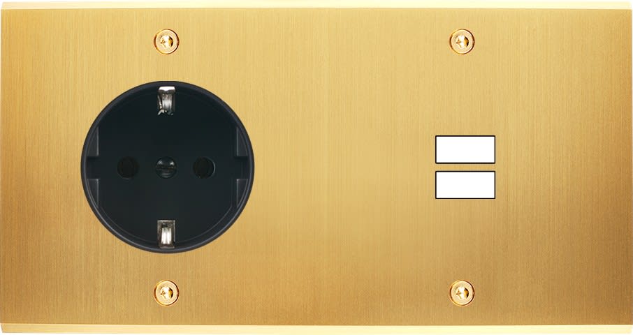 MODELEC - Façade Confidence Laiton Satine Double Horizontale PCK U1 à Vis