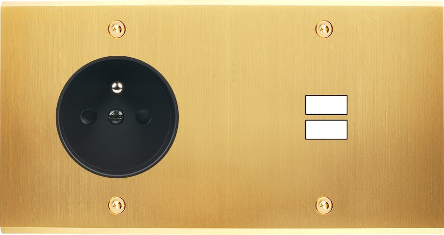 MODELEC - Façade Confidence Laiton Satine Double Horizontale PC U1 à Vis
