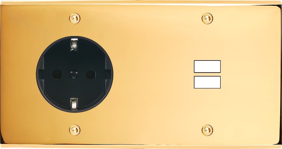 MODELEC - Façade Confidence Laiton Or Miroir Double Horizontale PCK U1 à Vis