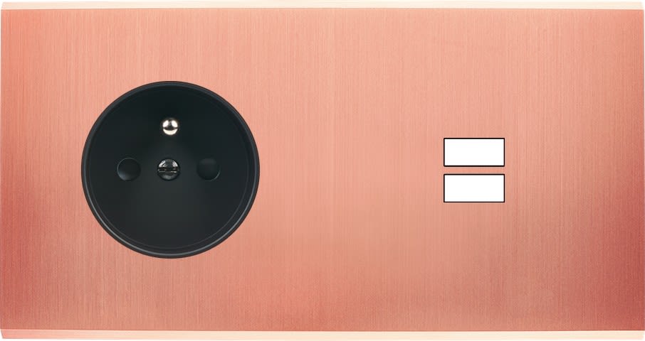 MODELEC - Façade Confidence Laiton Cuivre Satine Double Horizontale PC U1