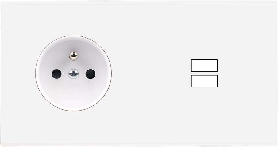 MODELEC - Façade Confidence Laiton Blanc Email Double Horizontale PC U1