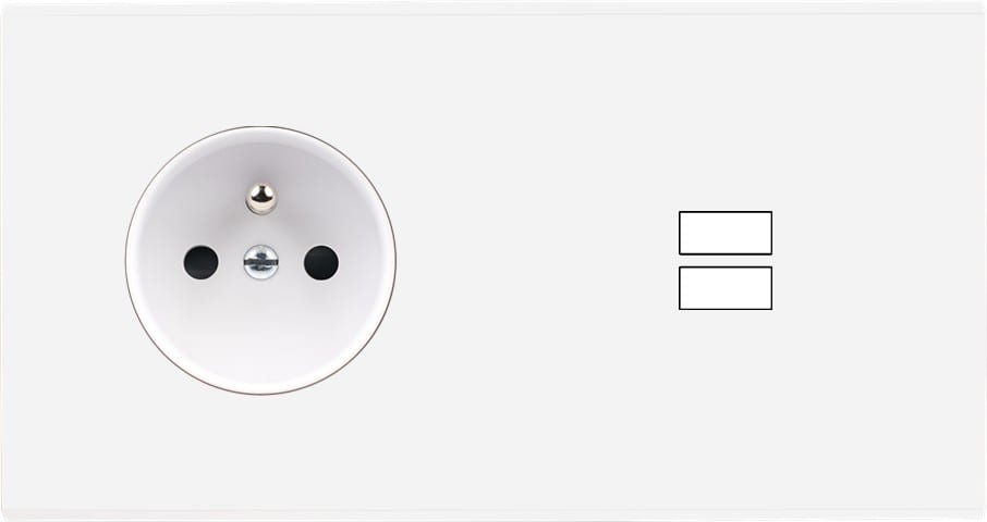 MODELEC - Façade Confidence Laiton Blanc Email Double Horizontale PC U1