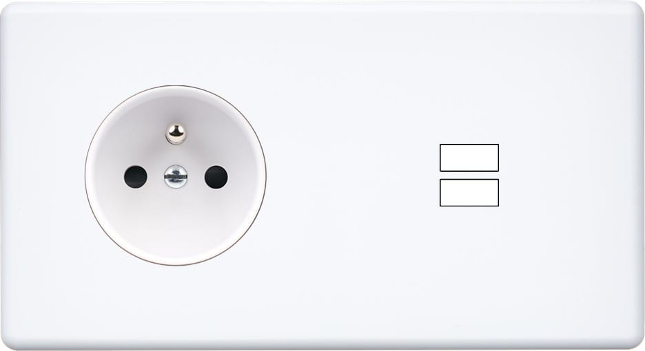 MODELEC - Façade Hitera Blanc Double Horizontale PC U1