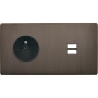 MODELEC - Façade "M" Laiton Canon De Fusil Dbl Horizontale 1 Prise 1 Chargeur USB magnétiq