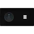 MODELEC - Facade M Noir Mat Double Horizontale 1 Prise 1 Chargeur USB magnetique