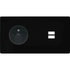 MODELEC - Façade "M" Noir Mat Double Horizontale 1 Prise 1 Chargeur USB magnétique