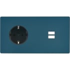 MODELEC - Façade "M" Gris Mat Double Horizontale 1 Prise Schuko 1 Chargeur USB magnétique