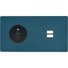 MODELEC - Façade "M" Gris Mat Double Horizontale 1 Prise 1 Chargeur USB magnétique