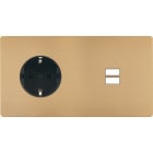 MODELEC - Façade "M" Laiton Sable Double Horizontal 1 Prise Schuko 1 Chargeur USB magnétiq