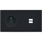 MODELEC - Façade Désir Noir Mat Double Horizontale PC U1