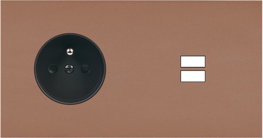 MODELEC - Façade Désir Moka Mat Double Horizontale PC U1