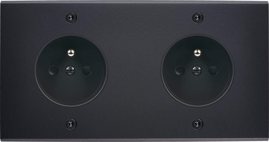MODELEC - Façade Confidence Laiton Noir Mat Double Horizontale PC Pc à Vis