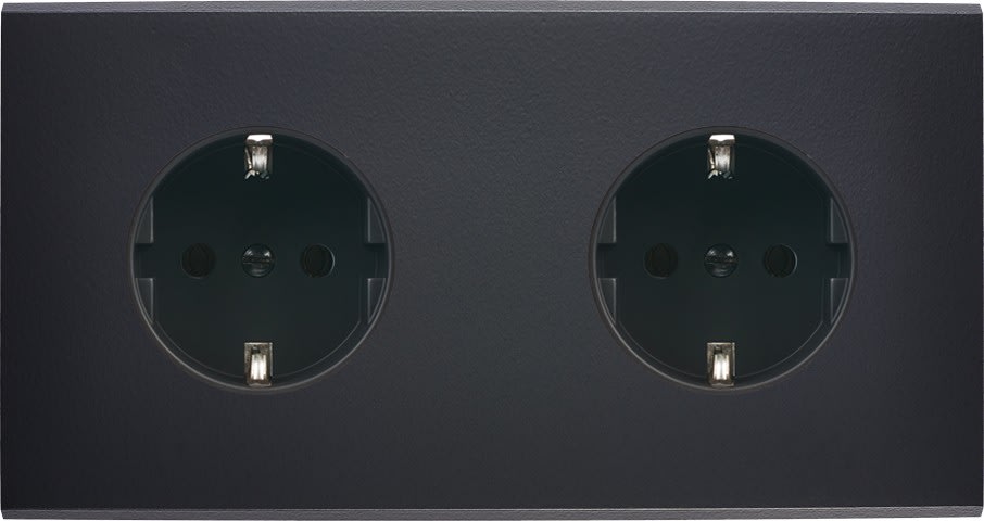 MODELEC - Façade Confidence Laiton Noir Mat Double Horizontale PCK Pck Magnetique