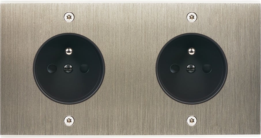MODELEC - Façade Confidence Laiton Acier Brosse Double Horizontale PC Pc à Vis
