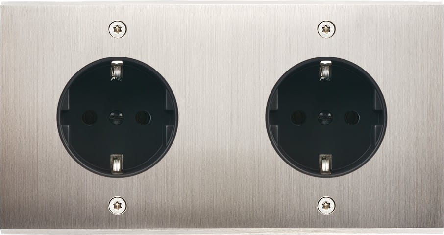 MODELEC - Façade Confidence Laiton Nickel Satine Double Horizontale Pckpck V