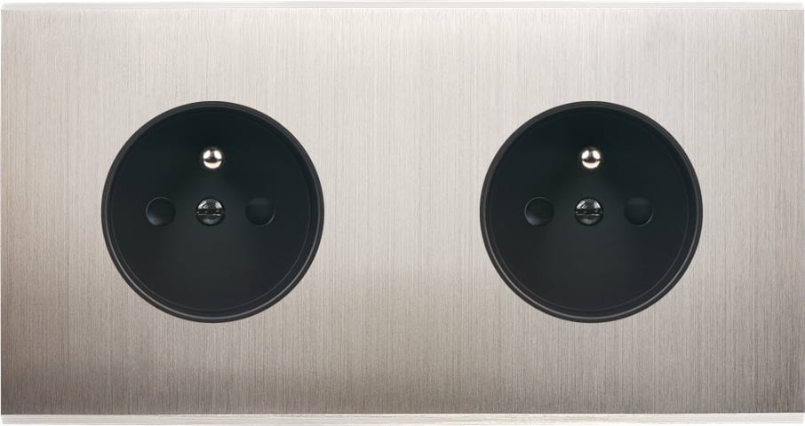 MODELEC - Façade Confidence Laiton Nickel Sat Double Horizontale PC Pc