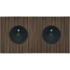MODELEC - Façade Empreintes LIGNE Vieux Bronze Double Horizontale 2 Prises de Courant, mag