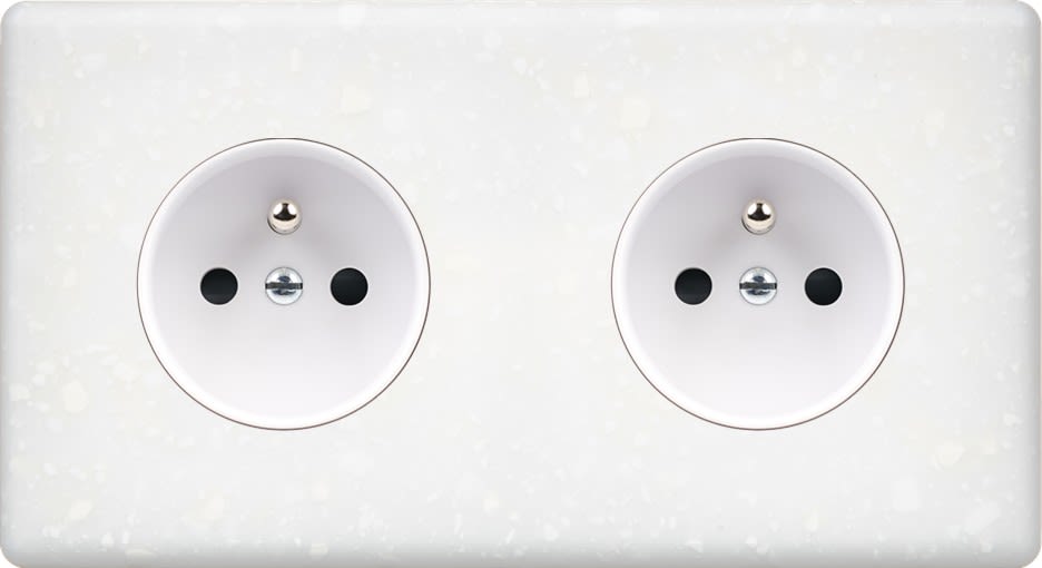 MODELEC - Façade Hitera Terrazzo Blanc Double Horizontale PC Pc