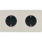 MODELEC - Façade "M" Nickel Brosse Double Horizonta 1 Prise Schuko 1 Prise Schuko magnétiq