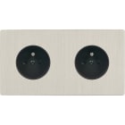 MODELEC - Façade "M" Nickel Brosse Double Horizontale 1 Prise 1 Prise magnétique