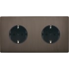 MODELEC - Façade "M" Laiton Canon De Fusil Simple Horizontale Double Prise Schuko Sans Vis