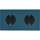 MODELEC - Façade "M" Gris Mat Double Horizontale 1 Prise Schuko 1 Prise Schuko magnétique