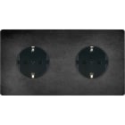 MODELEC - Façade "M" Acier Verni Double Horizontale 1 Prise Schuko 1 Prise Schuko magnétiq