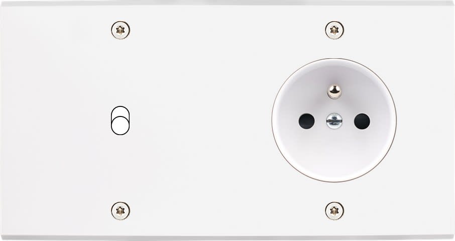 MODELEC - Façade Confidence Laiton Blanc Mat Double Horizontale B1 PC à Vis