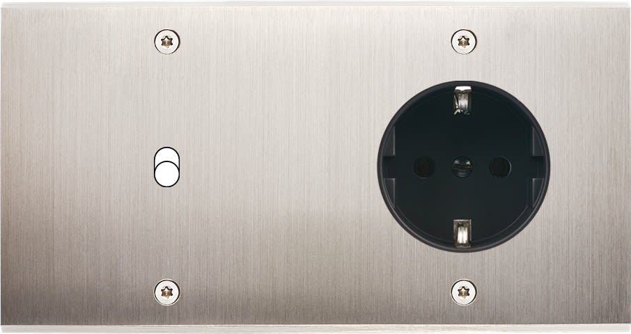 MODELEC - Façade Confidence Laiton Nickel Satine Double Horizontale B1 PCK V