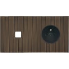 MODELEC - Façade Empreintes LIGNE Vieux Bronze Double Horiz 1 bouton Prise de Courant M