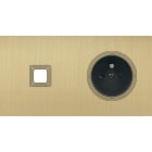 MODELEC - Façade Empreintes VOLUME Laiton Satiné Double Horiz 1 bouton Prise de Courant M