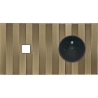MODELEC - Façade Empreintes LIGNE Laiton Satiné Double Horizontale 1 bouton PC M