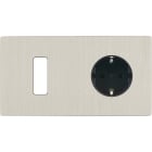 MODELEC - Façade "M" Nickel Brosse Double Horizontale 1 Bouton 1 Prise Schuko magnétique