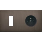 MODELEC - Façade "M" Laiton Canon De Fusil Double Horizontale 1 Bouton 1 Prise magnétique