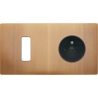 MODELEC - Façade "M" Laiton Vieux Bronze Double Horizontale 1 Bouton 1 Prise magnétique