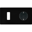 MODELEC - Façade "M" Noir Mat Double Horizontale 1 Bouton 1 Prise Schuko magnétique