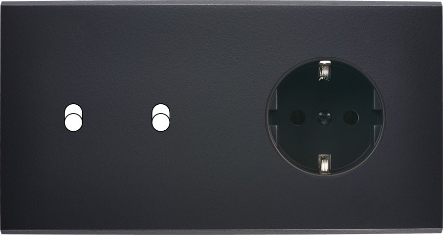 MODELEC - Façade Confidence Laiton Noir Mat Double Horizontale B2 PCK Magnetique