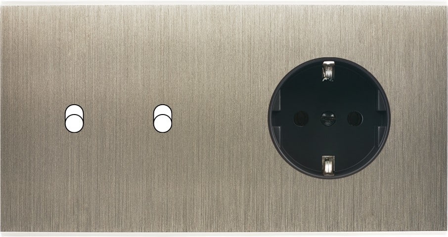 MODELEC - Façade Confidence Laiton Acier Double Horizontale B2 PCK Magnetique