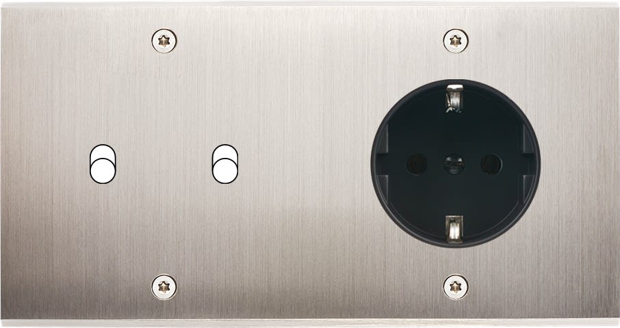 MODELEC - Façade Confidence Laiton Nickel Satine Double Horizontale B2 PCK V