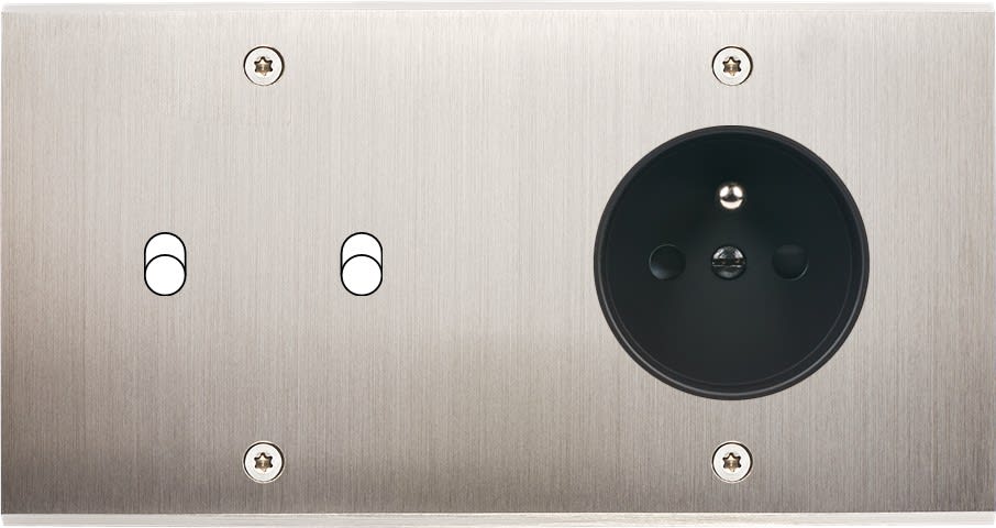 MODELEC - Façade Confidence Laiton Nickel Satine Double Horizontale B2 PC à Vis