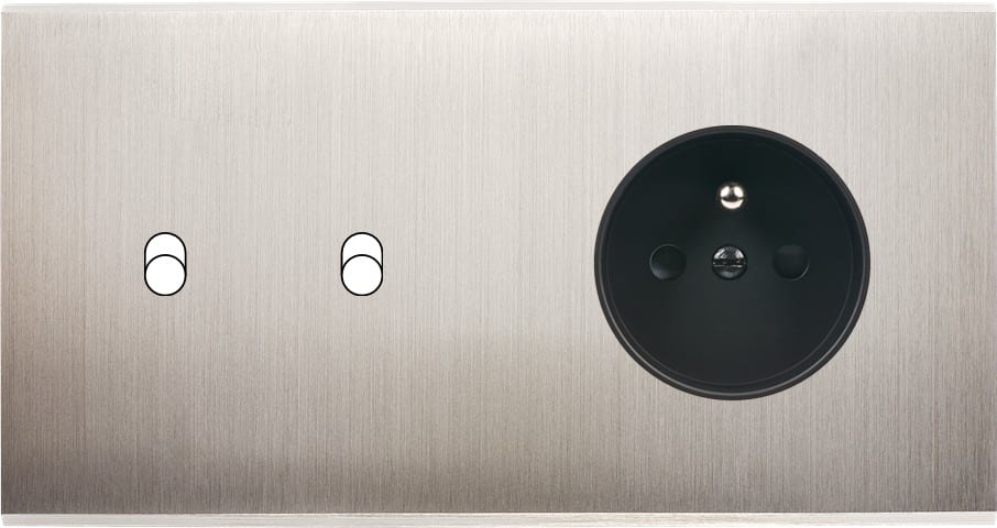 MODELEC - Façade Confidence Laiton Nickel Sat Double Horizontale B2 Pc