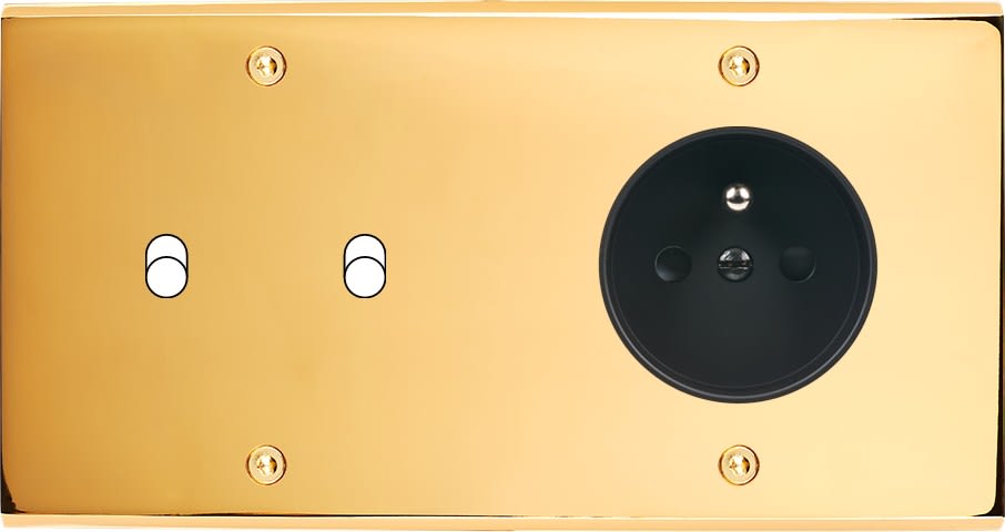 MODELEC - Façade Confidence Laiton Or Miroir Double Horizontale B2 PC à Vis